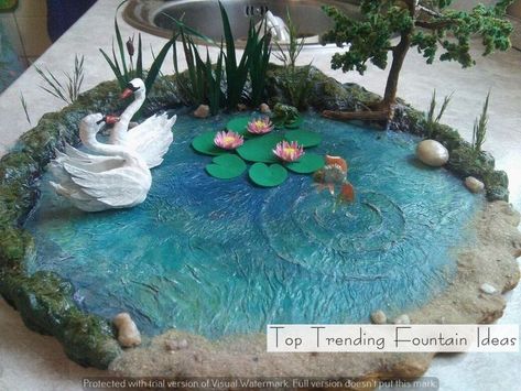 Resin Pond Diy, Apartment Decorating Wall, Clay Pond, Wall Plants Indoor, Diy Fairy House, Wooden Floating Shelf, Floating Shelf Wall, Home Decor Ideas Apartment, Wall Plants