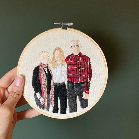 Picture Embroidery, Embroidery Portrait, Portrait Embroidery, Embroidered Photo, Embroidered Portrait, Cotton Canvas Fabric, Cotton Gifts, Family Picture, No Background