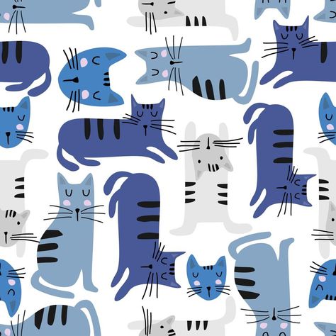 Cat Pattern Wallpaper, Character Writing, Cat Patterns, Dragon Cat, Lion Illustration, Scandinavian Pattern, Pretty Cat, Cats Illustration, Cat Colors