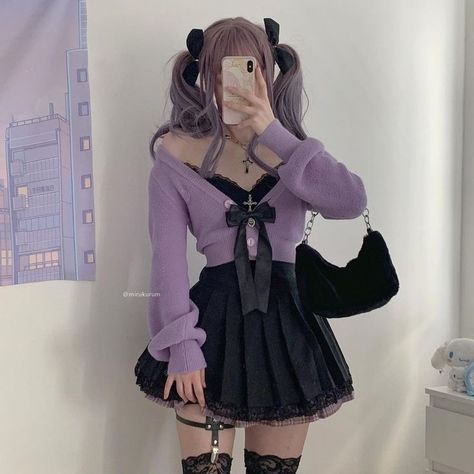 January Days, Kuromi Outfit, Sanrio Outfits, Kawaii Outfit Ideas, Pastel Goth Outfits, Hippie Fashion, Pastel Goth Fashion, Pastel Outfit, Outfit Shopping