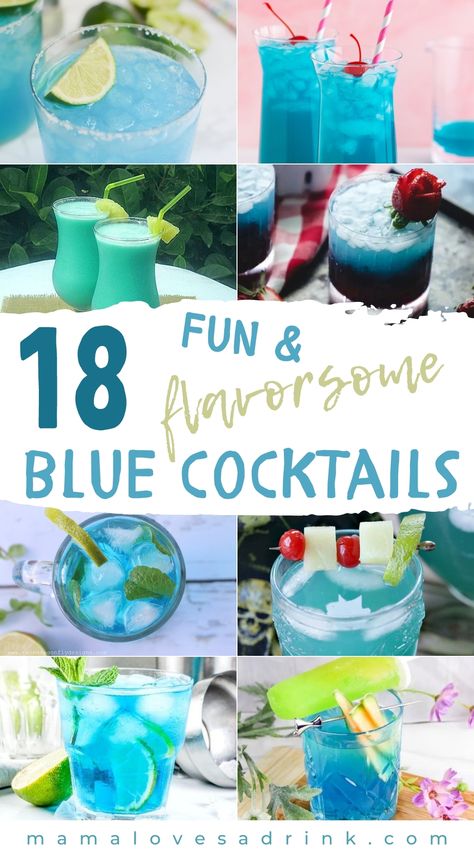 Drink Recipes With Blue Curacao, Drinks To Make With Blue Curacao, Mocktails Blue Curacao, Teal Alcoholic Drinks, Blue Colored Cocktails Drink Recipes, Blue Pitcher Cocktails, Underwater Cocktails, Light Blue Drinks Alcohol, Tiffany Blue Cocktail Drink Recipes