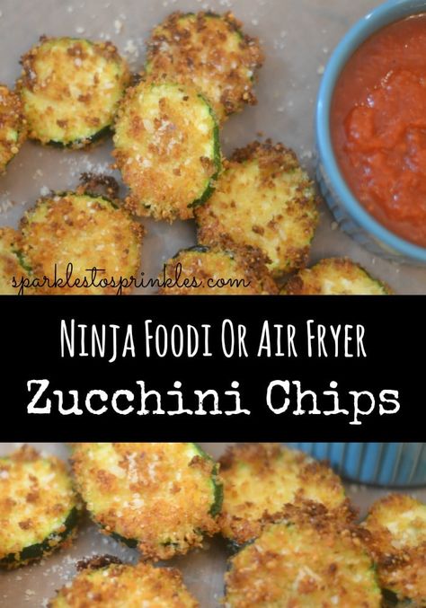 Air Fryer Zucchini Chips, Air Fryer Recipes Low Carb, Zucchini Recipes Baked, Air Fryer Zucchini, Ninja Cooking System Recipes, Air Fryer Recipes Breakfast, Air Fryer Recipes Snacks, Air Fryer Recipes Vegetarian, Ninja Recipes