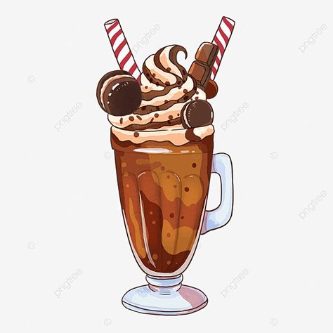 Milkshake Png, Coffee Watercolor Painting, Drinks Drawing, Starbucks Drawing, Food Sketches, Ice Cream Background, Oreo Shake, Sketchbook Design, Bobs Burger