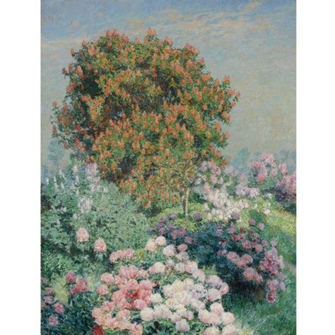 A Garden, Flower Garden, Oil Painting, Villa, Digital Prints, Wall Art, Flowers, Wall, Art