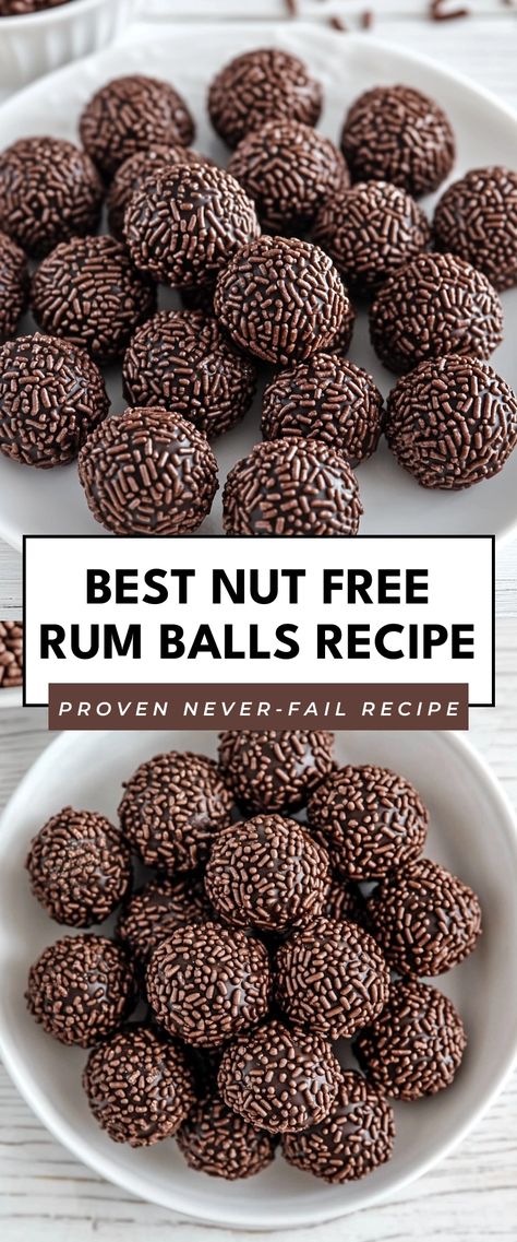 Image for Best Nut Free Rum Balls Recipe Rum Cake Balls Recipe, How To Make Rum Balls, Nut Free Christmas Desserts, Nut Free Rum Balls, Vegan Rum Balls, German Rum Balls, Rum Balls No Nuts Recipe, Gluten Free Rum Balls, Rum Balls Recipe Traditional