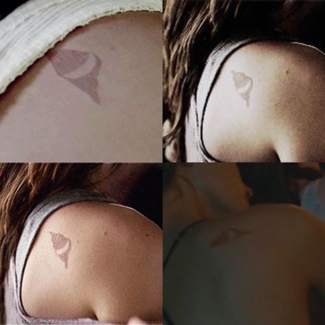 Hayley Marshall Tattoo, Crescent Wolf Birthmark, Hayley Marshall Birthmark, Hope Mikaelson Tattoo Ideas, Crescent Moon Birthmark, Moon Birthmark, Tvdu Tattoo Ideas, Rebecca The Originals, Birthmarks Aesthetic