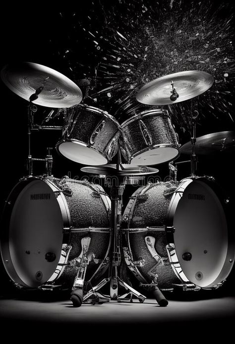 Drum set isolated on white background. AI Generated royalty free stock images Drum Set Wallpaper, Drums Background, Drum Rudiments, Drums Wallpaper, Drum Beats, Bongo Drums, Music Instruments Guitar, Bar Music, Drum Sticks