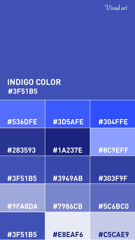 Indigo Vs Violet, Indigo Color Scheme, Indigo Colour Palette, Indigo Blue Color Palette, Light Indigo Aesthetic, Indigo Color Palette, Shades Of Indigo, Indigo Walls, Christmas Color Palette