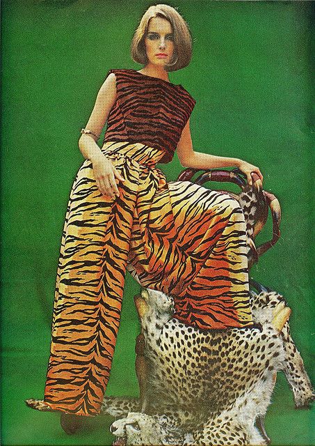 Tiger | Ladies' Home Journal, December 1964. I kinda want those pants, y'all. Journal December, Ladies Home Journal, Home Journal, Kitsch, Photography, Color