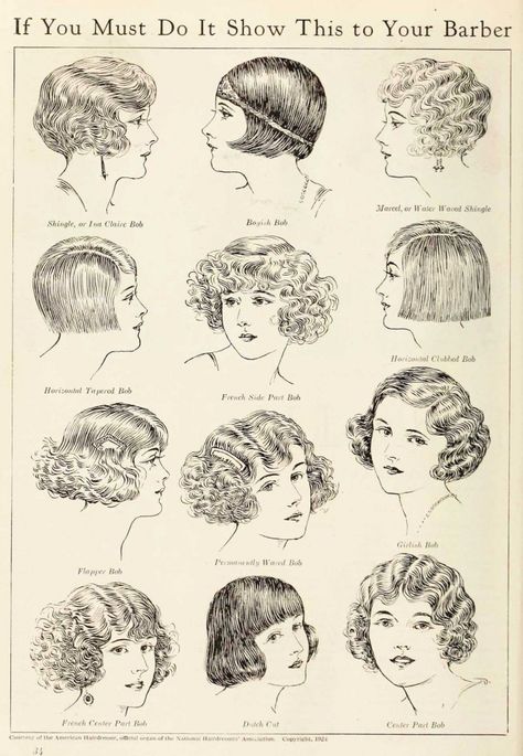 If a women wasn’t wearing a hat in the 1920’s then she had a definite hair-style that she had worked long and hard on. Hair-styles in the 1920’s were very very important to women. They did their hair based on what they were getting ready to do. Hair-styles then were one of the most important parts of a woman’s outfit. British Hairstyle, 1920 Hairstyles, Cropped Bob, 1920s Hairstyles, 20s Hair, Bobbed Hair, Flapper Hair, 1920s Hair, Patron Vintage