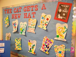 Fun craft and bulletin board idea for Dr. Seuss. Could pair with writing that explains WHY the cat needs a new hat! :+) Dr. Suess, Dr Seuss Bulletin Board, Dr Seuss Preschool Activities, Dr Seuss Preschool, Dr Seuss Classroom, Dr Seuss Activities, Dr Seuss Crafts, March Themes, Seuss Classroom