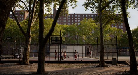 a pickup game in red hook Pickup Basketball, Brooklyn Basketball, New York Basketball, Basketball Uniforms Design, Street Basketball, Basketball Courts, Women Basketball, Basketball Goals, Womens Basketball Shoes