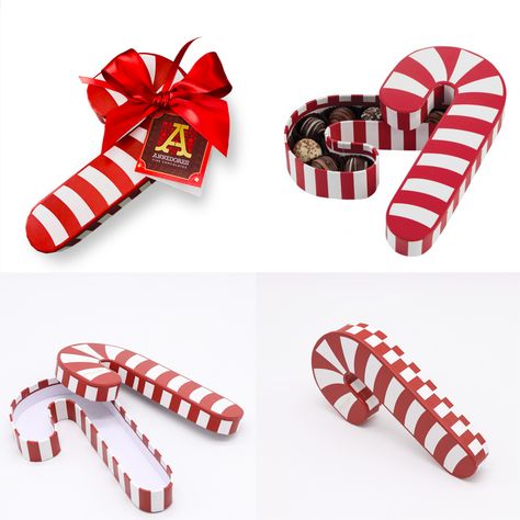 This is "candy cane" shape chocolate box that we produced for our customer, we can customize packaging box as per your requirements. Bonbon Chocolate, Christmas Core, Chocolate Packing, Chocolate Box Packaging, Packing Gift, Luxury Chocolate, Plastic Trays, Christmas Packaging, Christmas Chocolate