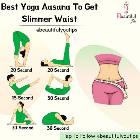 Here are 6 best  yoga aasana to have a slim curved shaped waist  Follow @beautifulyoutips for more Slimmer Waist, Yoga Breathing, Yoga Moves, Cool Yoga Poses, Easy Yoga Workouts, An Exercise, Yoga Is, Easy Yoga, Yoga Poses For Beginners