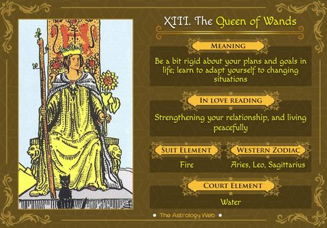 The Queen of Wands Tarot | The Astrology Web Queen Of Wands Tarot, The Queen Of Wands, Queen Of Wands, Tarot Interpretation, Wands Tarot, Tarot Significado, Tarot Cards For Beginners, Swords Tarot, Learning Tarot Cards