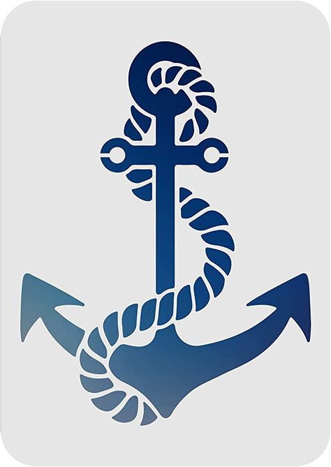 Amazon.com : FINGERINSPIRE Anchor Stencil Template 8.2"x11.7" Nautical Painting Stencil with Helm Pattern Reusable Plastic Drawing Stencil for DIY Projects Crafts : Arts, Crafts & Sewing Painted Anchor, Diy Anchor, Anchor Stencil, Anchor Drawings, Plastic Drawing, Anchor Crafts, Nautical Stencils, Theme Painting, Anchor Rope