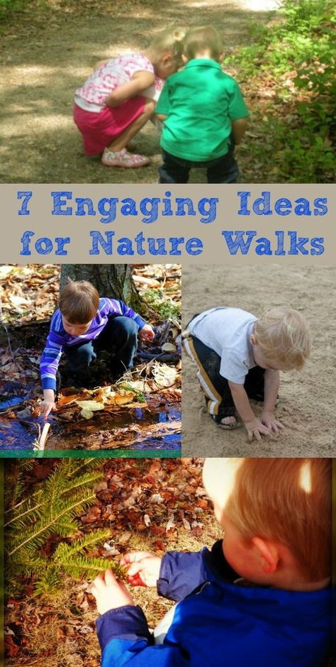 Fun ideas to Keeping Kids busy on a nature walk or hike -- so you won't have to hear "how much longer" :) Nature Walk Activities, Outdoor Learning Activities, Forest School Activities, Nature Education, Nature School, Learning Tips, Environmental Education, Nature Walk, Outdoor Classroom