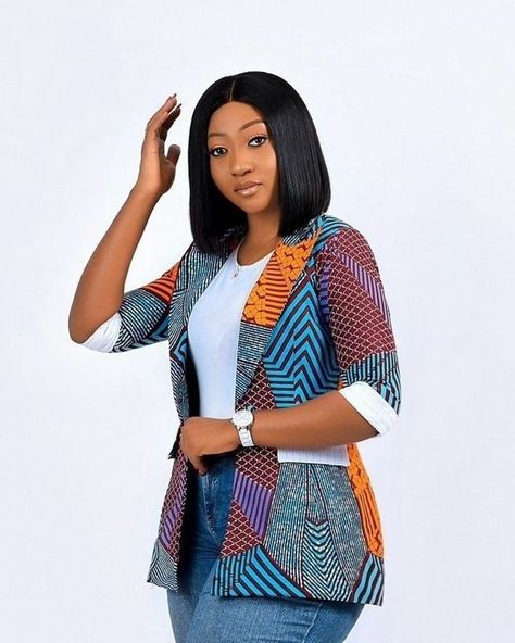 KITENGE COAT FOR LADIES Kitenge Tops Designs Unique, Traditional Jackets For Women, Coat For Ladies, African Print Top, Ankara Jackets, African Traditional Wear, African Print Tops, African Dresses For Kids, African Print Clothing