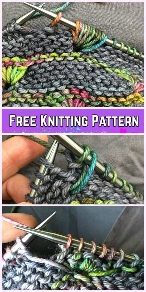 Knit Bud Stitch Free Knitting Pattern Assigned Pooling, Pattern Tattoo, Knit Stitch Patterns, Garter Stitch, Knit Stitch, Knitting Tutorial, Free Knitting Pattern, Mini Tattoos, Knitting Techniques