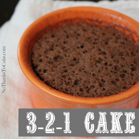 321 Mug Cake, 321 Cake, Pumpkin Bagel Recipe, Sugar Free Brownie, 3 2 1 Cake, Single Serve Cake, Healthier Sweets, Weight Watchers Dessert, Mug Meals