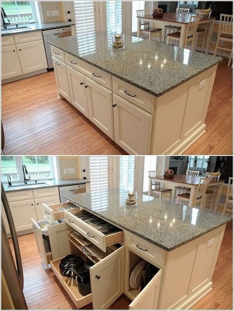 Kitchen Island Ideas, Kabinet Dapur, Kitchen Counter Top, Kitchen Remodel Before And After, Diy Kitchen Island, Kitchen Island Design, Island Ideas, Kitchen Decorating, Kitchen Redo