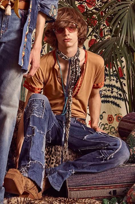 Bohemian Formal Men, Hippie Mens Outfits, Mens Hippie Fashion, Hippie Outfits Men, Mens 70s Fashion, 70s Inspired Outfits, Hippie Men, Outfits 70s, Mode Hippie