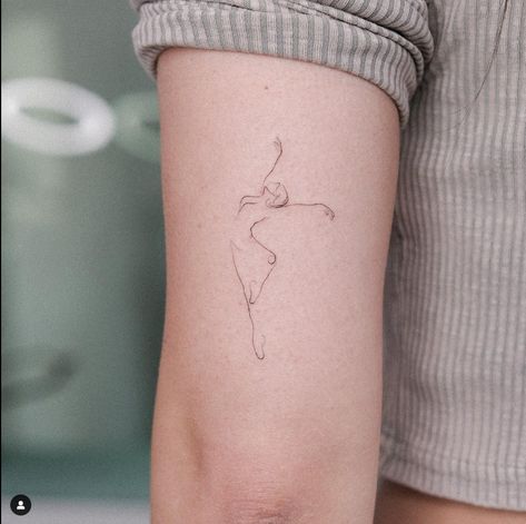 Ballet Fine Line Tattoo, Single Line Dancer Tattoo, Color Guard Tattoos, Dancer Tattoo Ideas, Ballet Tattoo, Birthmark Tattoo, Ballet Tattoos, Ballerina Tattoo, Ink Quotes