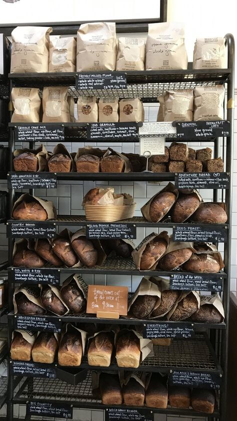 Fresh bread daily at the Mill in San Francisco. Toast Restaurant, Boutique Patisserie, Bread Display, Deli Shop, Bakery Shop Design, Bakery Interior, Bread Packaging, Bakery Design Interior, Bread Shop