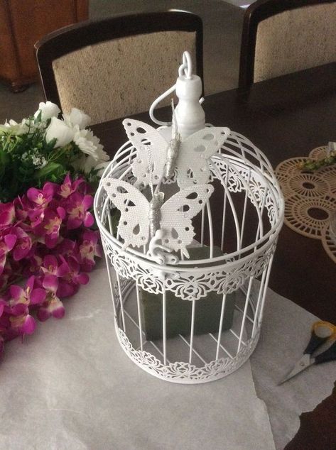 I love any type of birdcages .My aunt gave me a birdcage for Christmas.Bird cages have many decorative functions and are becoming popular at weddings as a centrepiece , they can be used to create a vintage lighting look or even hung outdoors as garden decorations. They can even be used indoors hung from a corner of a room . I’m going to decorate my bird cage with Artificial flowers, butterflies and whatever else I can find to add on. Then I’ll hang my birdcage indoors to displa… Diy Bird Cage, Bird Cage Decor, Birdcages, Foam Blocks, Diy Birds, Christmas Bird, Garden Decorations, Bird Cages, Spring Diy