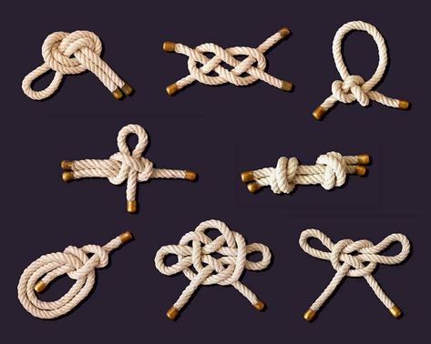 Sailing Knots, Basic Knots, Fashion Major, Sailing Rope, Types Of Knots, Loop Knot, Nautical Knots, Sailor Knots, Diy Macrame Plant Hanger