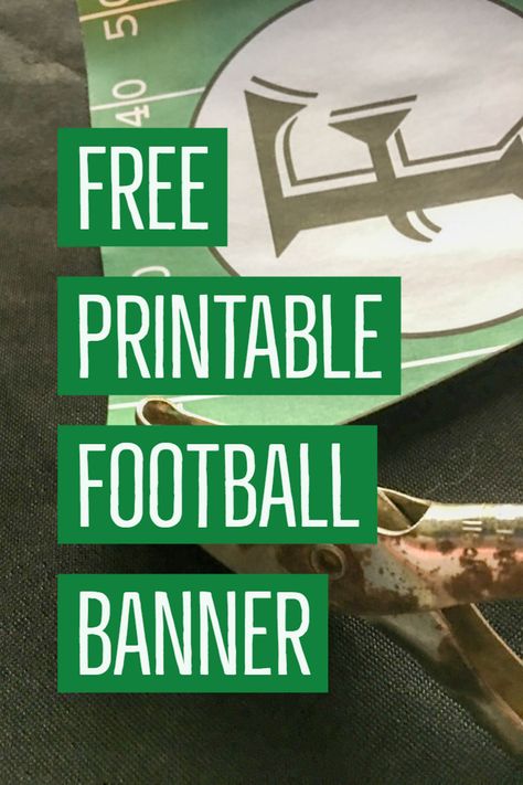 Free Printable Football Party Banner | DIY Party Decorations Party Decor For Adults, Flag Football Party, Football Party Printables, Football Party Banner, Diy Football Party, Superbowl Humor, Trophy Diy, Superbowl Party Games, Football Cakes