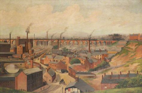 EE Smith Stockport from Brinksway Cheshire Art, Victorian City, Stockport Uk, Power Lines, Northern England, Magazine Illustration, Book And Magazine, Greater Manchester, Art Uk