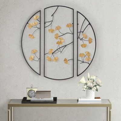 Buy Madison Park Golden Gingko Leaves 3-pc. Floral Wall Sculpture at JCPenney.com today and Get Your Penney's Worth. Free shipping available Floral Metal Wall Art, Rustic Wall Clocks, Perfect Gallery Wall, Gingko Leaves, Living Wall Decor, Metal Wall Sculpture, Leaf Wall Art, Large Wall Decor, Madison Park