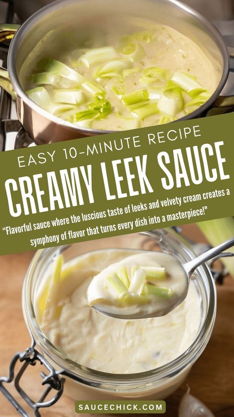 Creamy Leek Sauce Recipe Creamy Leek Sauce, Leek Cream Sauce, Leek Pasta Sauce, Leek Sauce For Fish, Leaks Recipe, Leeks In White Sauce, Creamy Leeks, Leek Sauce, Ham Sauce