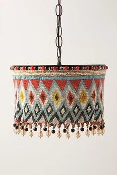 Boho Lighting, Beaded Lamps, Lamp Large, Diy Lampe, Swag Lamp, African Decor, Deco Boheme, Rustic Lighting, Diy Lamp