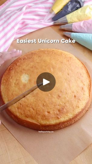 23K views · 77 reactions | How to make an easy Unicorn Cake 🦄 Recipe 👇🏼 | Hello, Yummy | Hello, Yummy · Original audio Kids Birthday Cakes Girls Easy, Unicorn Birthday Cake Easy, Unicorn Cakes For Girls Birthday, Unicorn Cake Easy, Diy Unicorn Birthday Cake, Unicorn Cake Recipe, Unicorn Head Cake, How To Make A Unicorn Cake, Hello Yummy