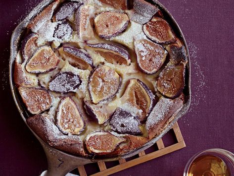 Black Mission Fig Clafoutis Recipe - Matthew Accarrino | Food & Wine Fig Clafoutis, Fall Desert, Clafoutis Recipe, Thanksgiving Fruit, Maple Cake, Easy Popsicles, Black Mission Fig, Clafoutis Recipes, Fall Fruit