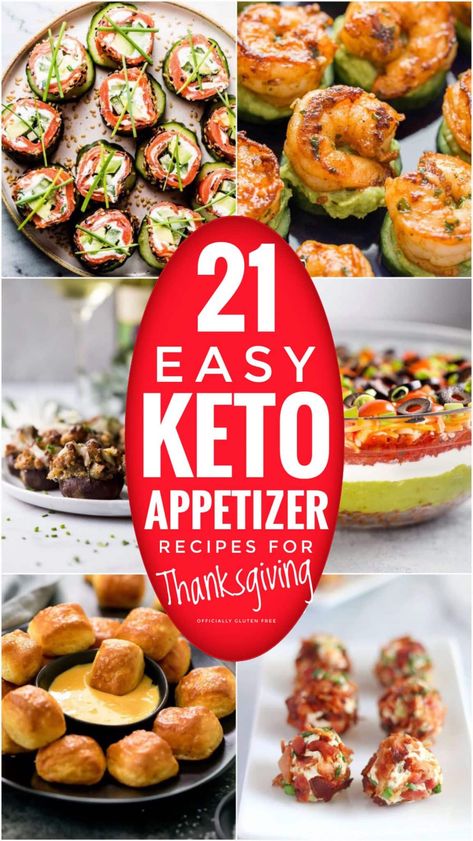 21 Easy Keto Appetizers for Thanksgiving | Holiday Appetizer Recipes Easy Keto Appetizers, Keto Appetizer Recipes, Keto Appetizers, Holiday Appetizers Recipes, Hot Appetizers, Keto Christmas, Low Carb Appetizers, Keto Friendly Desserts, Quick Appetizers