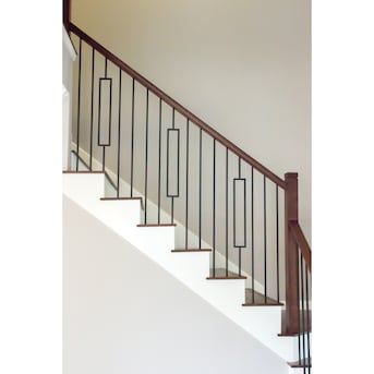 Iron Stair Balusters, Stair Railing Makeover, House Of Forgings, Interior Stair Railing, Wrought Iron Stair Railing, Stair Balusters, Staircase Railing Design, Iron Stair Railing, Wrought Iron Stairs