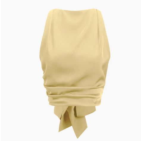 Yellow Open Back Cowl Neck Rouched Top From Commense. Xs. New With Tags. So Cute Just Too Small For Me In The Chest (I’m A 32d). Open Back Crop Top, Fit Clothes, Jeans Overall, Cami Shirt, Fits Clothes, Jeans Cargo, Long Midi Dress, Cardigan Sweater Dress, Maxi Robes