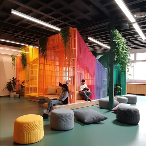 Interior Coworking Space, Collaborative Spaces Workspaces, Innovative Workplace Design, Modern Co Working Space Design, Coworking Office Design Workspaces, Colorful Coworking Space, Creative Coworking Space Design, Collaborative Workspace Design, Collaboration Space Office