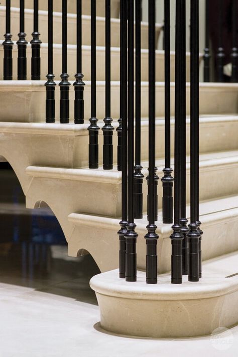 Metal Staircase Design, Metal Balusters Staircase, Stone Staircase, Metal Round Staircase, Metal Stair Balusters, Stone Spiral Staircase, Steel Spine Staircase, Curved Wrought Iron Stair Railing, Curved Staircase Iron Balusters