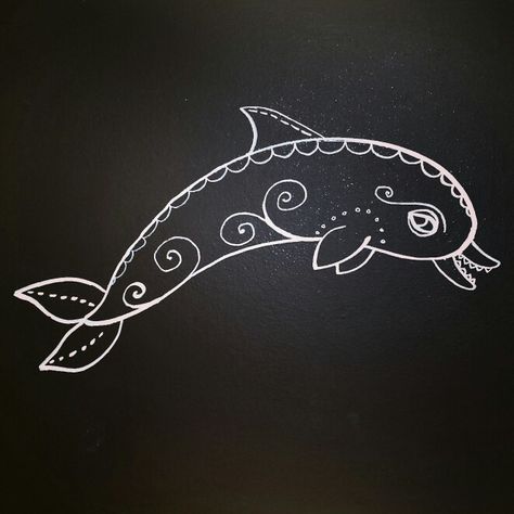 #chalkboard #chalk #dolphin instagram.com/fiakarlstrom Summer Chalkboard Art, Summer Chalkboard, Chalkboard Door, Chalkboard Drawings, Outdoors Tattoo, Board Wall, Board Art, Chalkboard Wall, Learn Crafts