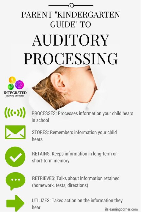 Auditory System: “Kindergarten Guide” to Auditory Processing and How Your Child Uses it in the Classroom | ilslearningcorner.com Auditory Processing Activities, Learning Tips, Auditory Processing Disorder, Auditory Learners, Auditory Processing, Integrated Learning, Pediatric Physical Therapy, Social Stories Preschool, Sensory Integration