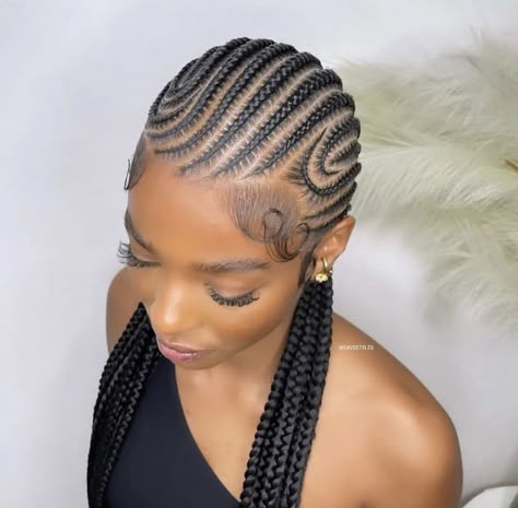 Feedin Braids, Cornrows Natural Hair, Cornrows Braids For Black Women, Feed In Braids Hairstyles, Feed In Braids, African Hair Braiding Styles, Box Braids Hairstyles For Black Women, Braided Cornrow Hairstyles, Cute Box Braids Hairstyles