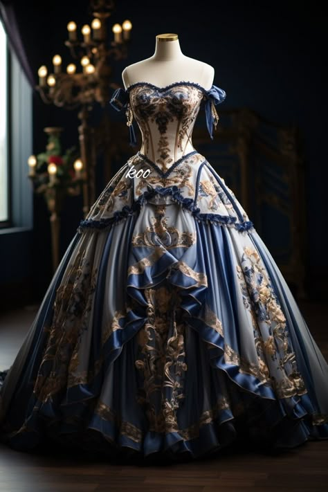 Aesthetic Ball Gowns, Rococo Aesthetic, Princess Dress Fairytale, Victorian Era Dresses, Outfit Art, Formal Ball Gown, Beautiful Long Dresses, Dresses Fancy, Fancy Clothes