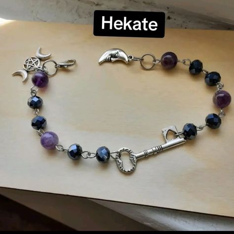 New prayer beads and prayer bracelets going in the shop tonight. Which ones do you love? Who else would you like to see represented? We will be working on new designs almost daily. #witch #witchesofinstagram #pagan #pagansofinstagram #prayerbeads #cailleach #gaia #lilith #artemis #hekate #nyx #hestia Witchy Bracelet, Prayer Bead Bracelet, Altar Tools, Prayer Bracelet, Pagan Jewelry, New Designs, Prayer Beads, Diy Bracelets, Nyx