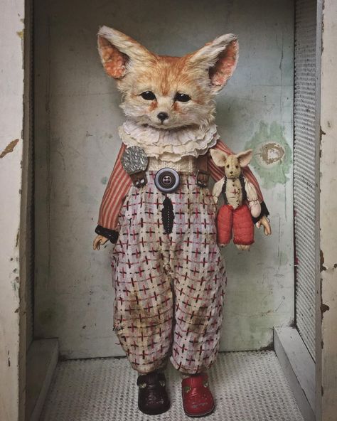 Tovad Ull, A Clown, Toy Art, Creepy Dolls, Artist Doll, Creepy Cute, Animal Dolls, Anthropology, Cute Dolls