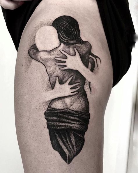 Man And Woman Tattoo, Tattoo Sexuality, Coolest Tattoo, Victorian Tattoo, Kiss Tattoo, Shoulder Cap Tattoo, Shadow Tattoo, Black Skull Tattoo, Realistic Tattoo Sleeve