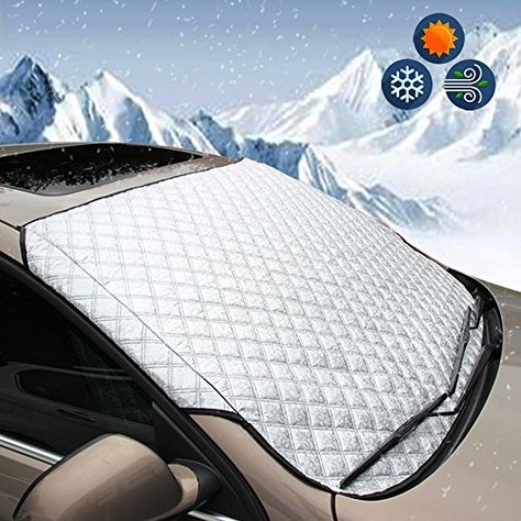 BEEWAY Car Windshield Cover, Heavy Duty Ultra Thick Protective Windscreen Cover - Snow Ice Frost Sun UV Dust Water Resistent - Pefect Fit for Cars SUVs All Years Summer/Winter: Amazon.co.uk: Car & Motorbike Windshield Cover, Car Wiper, Windshield Sun Shade, Snow Ice, Rv Parts And Accessories, Rv Trailers, Rv Parts, Front Windows, Minivan